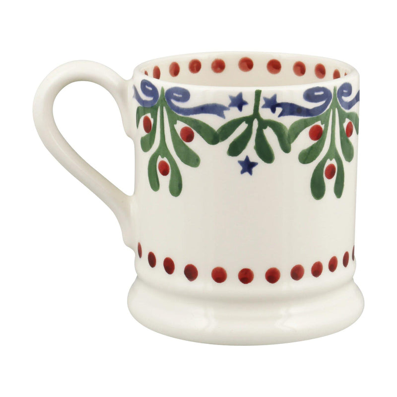 Emma Bridgewater - Half Pint Mug (300ml/1/2pt) - 9.3x8.2cms - Christmas Mistletoe