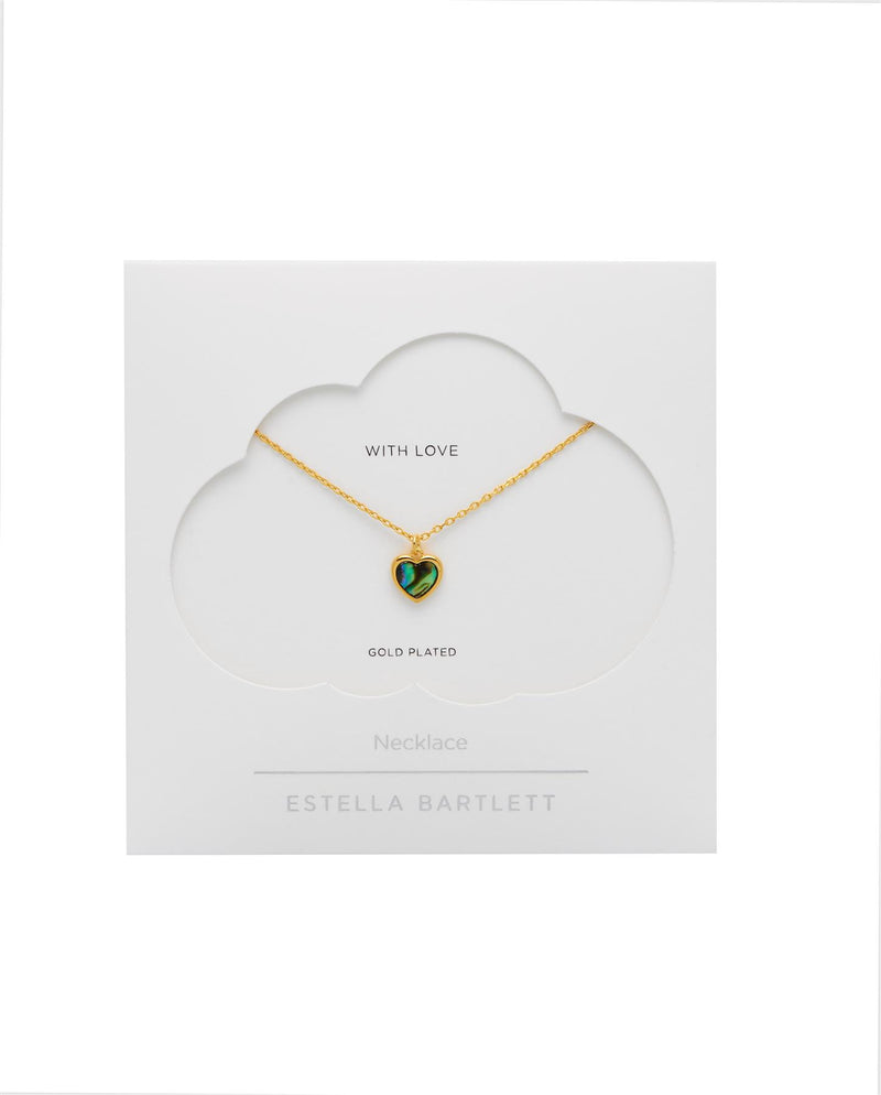 Abalone Heart Necklace - Gold Plated - With Love - Estella Bartlett