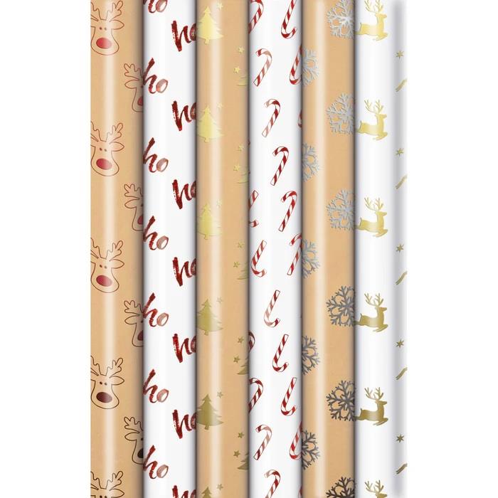 Christmas Shining Moments - Luxury Metallic Wrapping Paper - Roll Wrap 1.5m