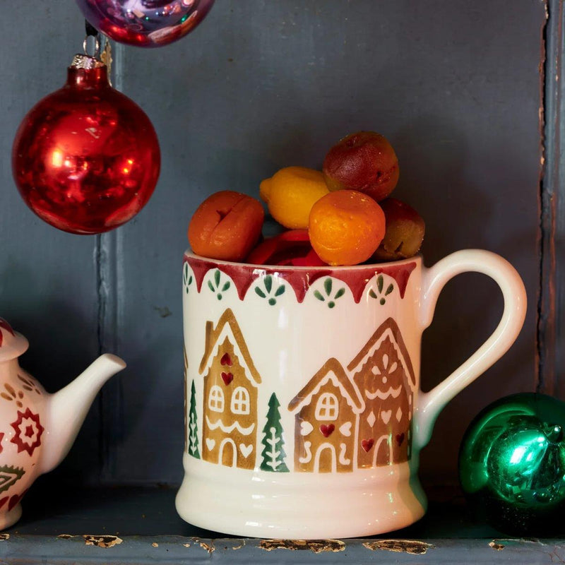 Emma Bridgewater - Half Pint Mug (300ml/1/2pt) - 9.3x8.2cms - Christmas Gingerbread Houses