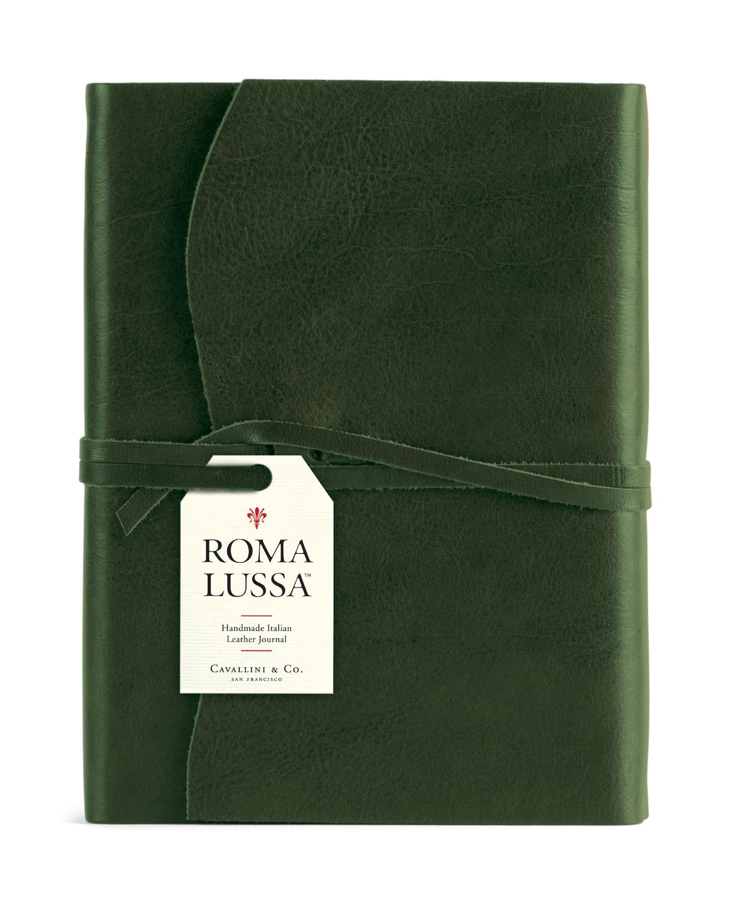 Cavallini - Leather Softbound Roma Lussa Journal - Green - 5x7ins - 41 ...