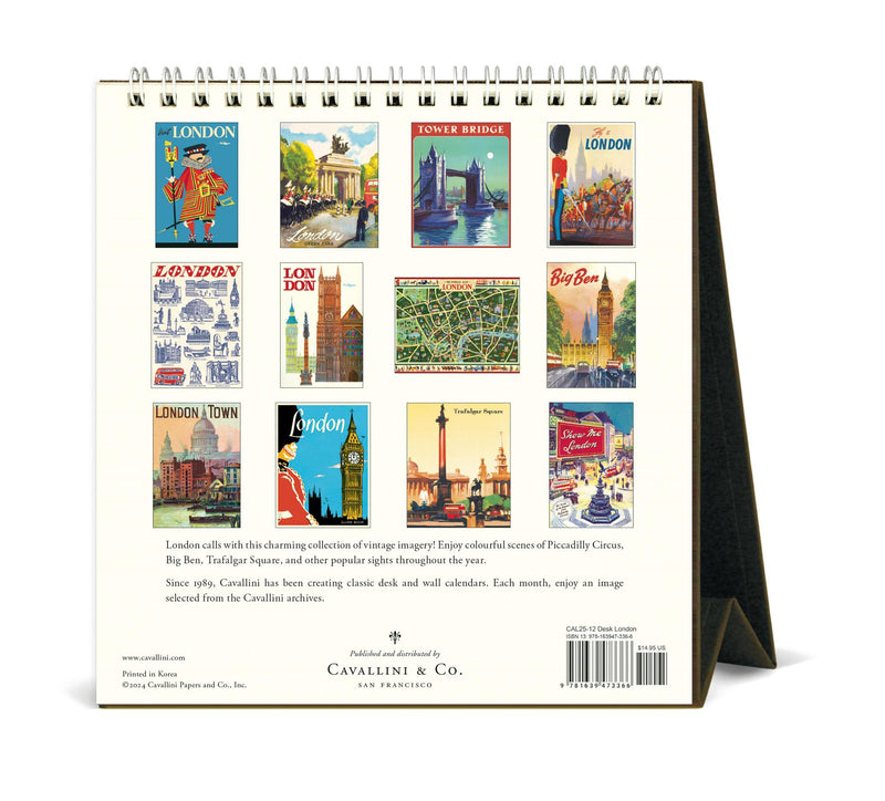 Cavallini - 2025 Desk Calendar - 6 x 6.5ins - London