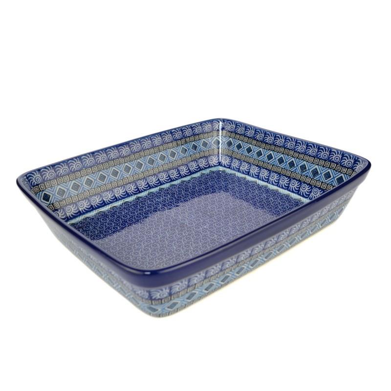 Lasagne Dish - Blue Mosaics - 29 x 22.5 x 7cms - 0405-1917X - Polish Pottery