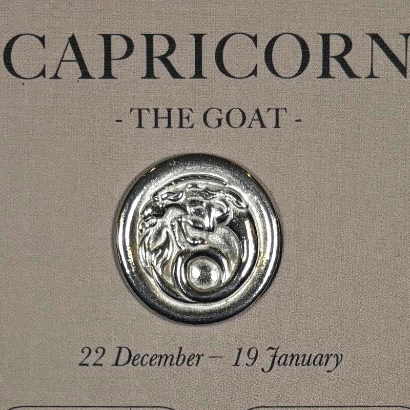 Capricorn (22 Dec - 19 Jan) - Zodiac Lucky Pocket Charm - Pewter Token - Compton & Clarke