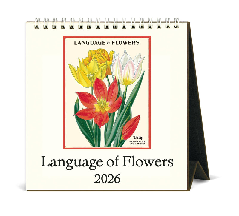 Cavallini - 2026 Desk Calendar - 6 x 6.5ins - Language Of Flowers