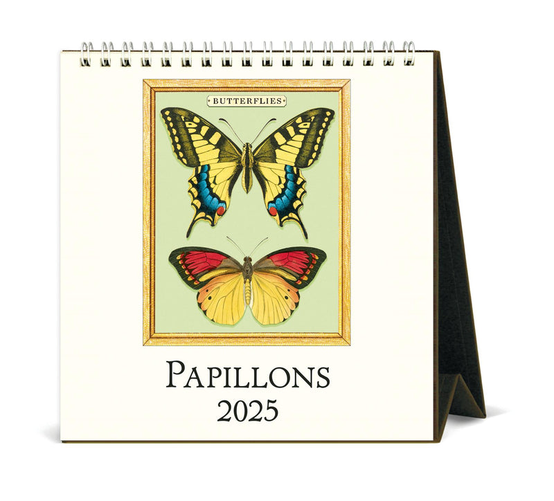 Cavallini - 2025 Desk Calendar - 6 x 6.5ins - Butterflies/Les Papillons