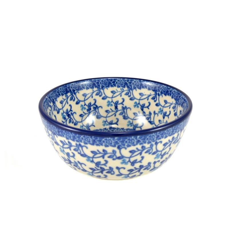Nibble Bowl - Blue Vine Flowers - 0017-1824X - Polish Pottery