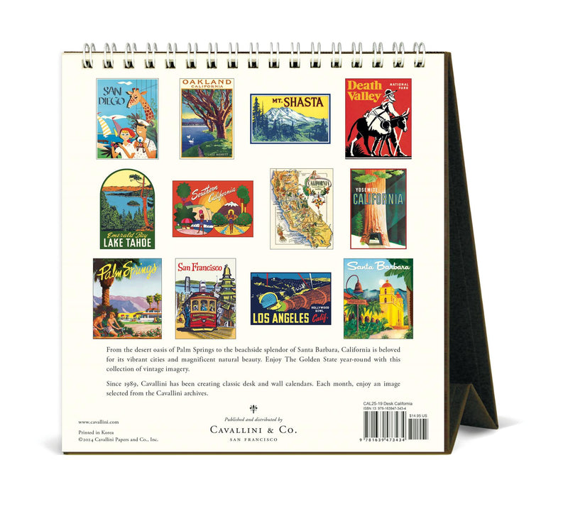 Cavallini - 2025 Desk Calendar - 6 x 6.5ins - California