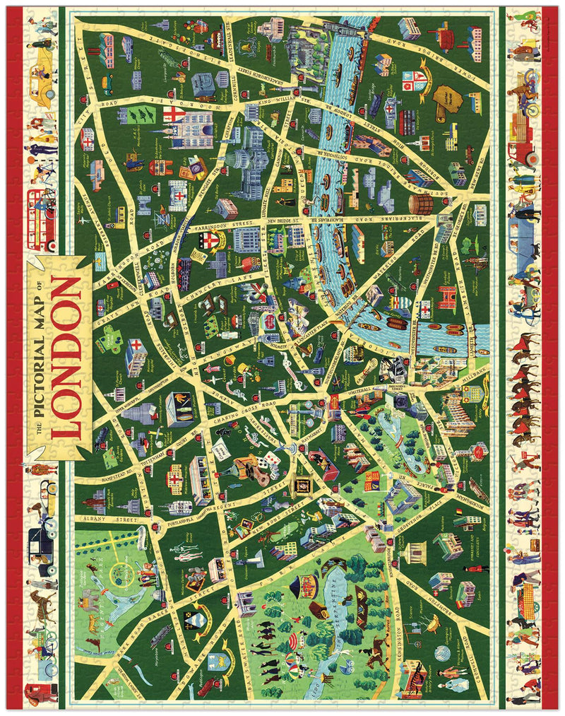 Cavallini - Vintage Jigsaw Puzzle - 1000 Pieces - 55x70cms - Map Of London