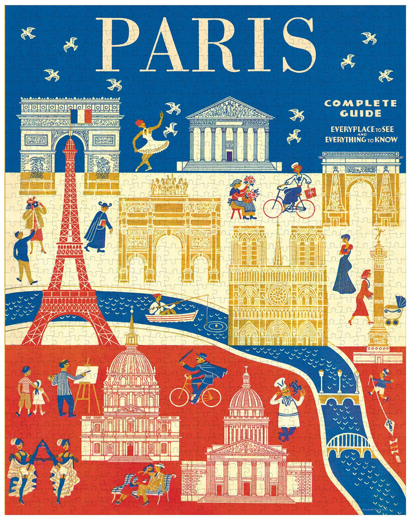 Cavallini - Vintage Jigsaw Puzzle - 1000 Pieces - 55x70cms - Icons of Paris