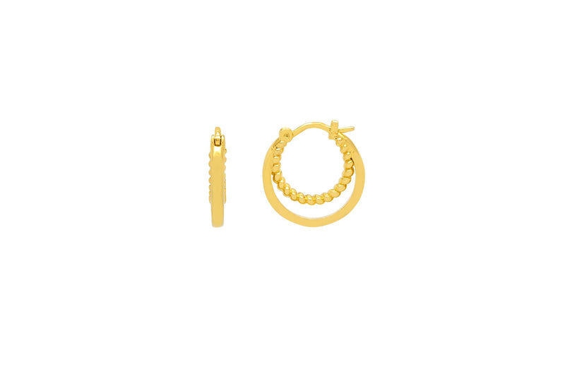 Double Twisted Hoop Earrings - Gold Plated - Estella Bartlett