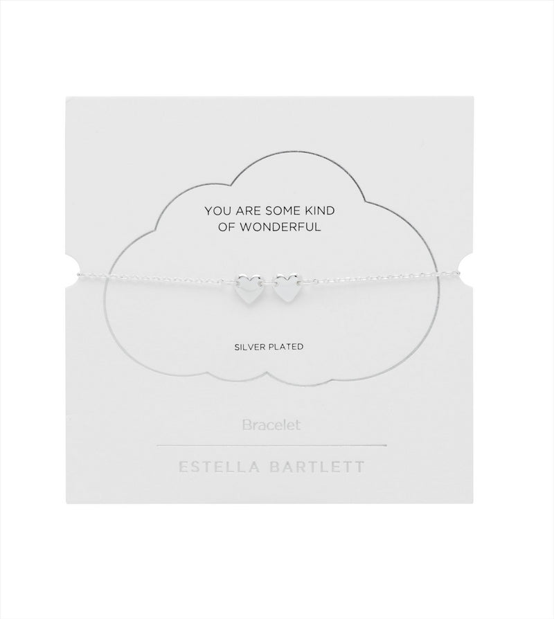 Connected Hearts Bracelet - Silver Plated - You Are Some Kind of Wonderful - Estella Bartlett