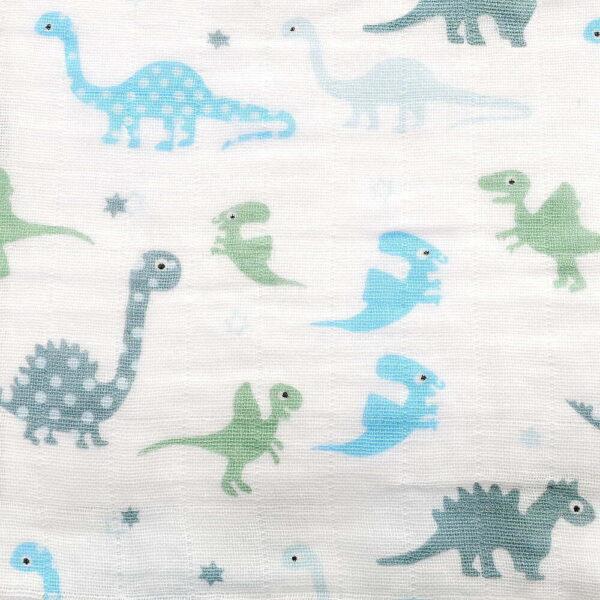 Large Single Muslin - Dinosaurs - 80x80cms - Suitable From Birth - Ziggle