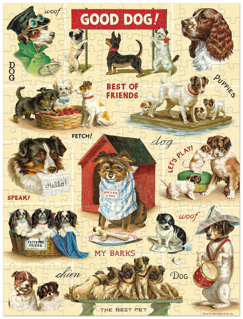 Cavallini - Vintage Mini Jigsaw Puzzle - 240 Pieces - 27x35cms - Vintage Dogs