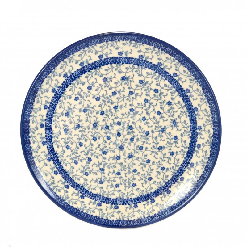 Dinner Plate - Tiny Blue Flowers - 25cms - 0257-1952X - Polish Pottery