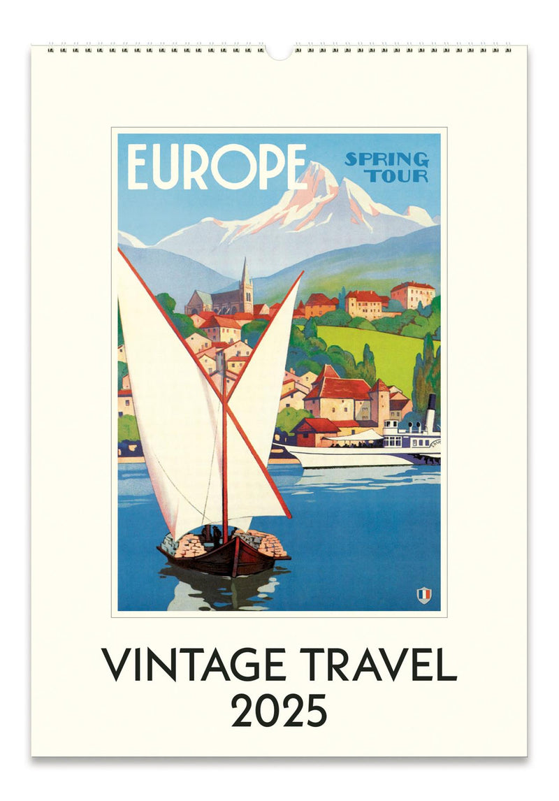 Cavallini - 2025 Wall Calendar - 13 x 19ins - Vintage Travel