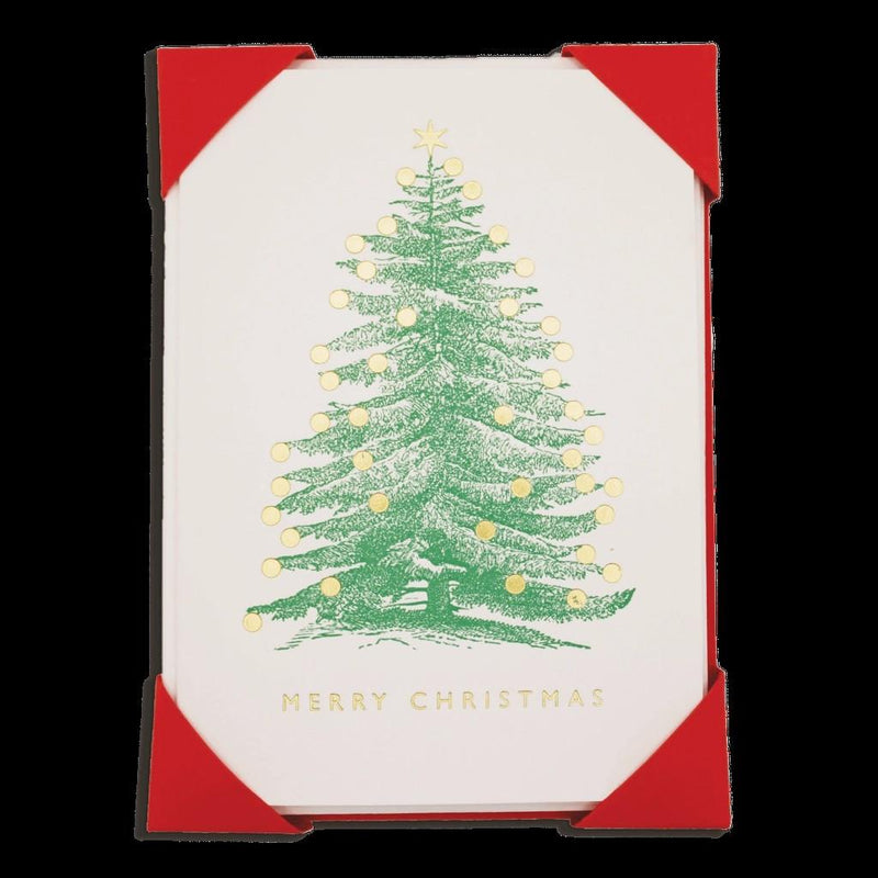 Christmas Tree - 5 Letterpress Notecards & Envelopes - Archivist