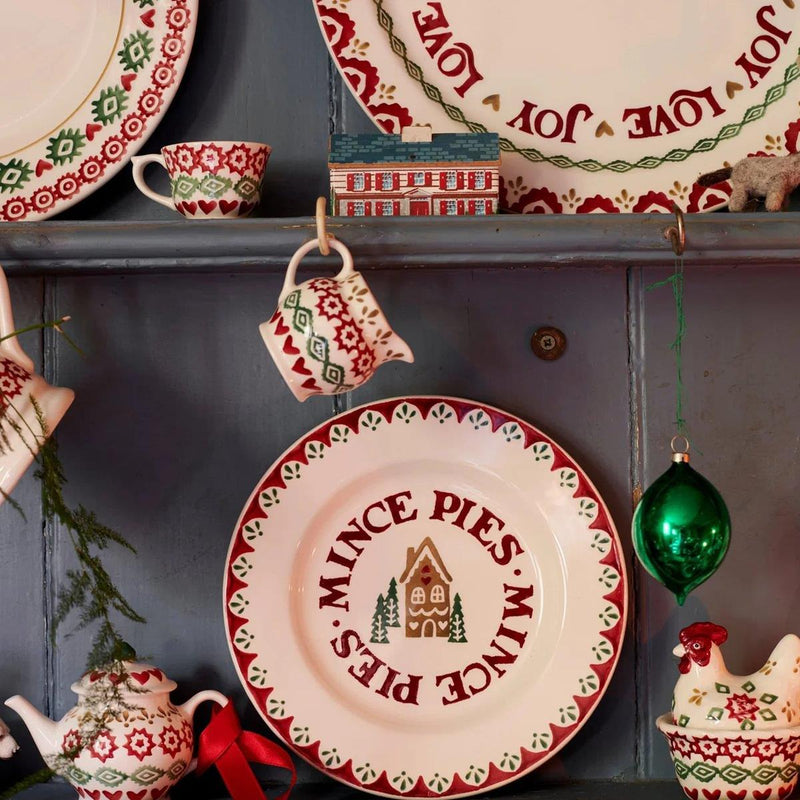 Emma Bridgewater - 8.5 inch Breakfast/Lunchtime Plate - Christmas Gingerbread House/Mince Pies
