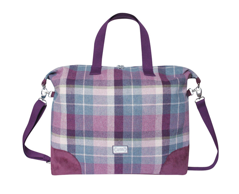 Earth Squared - Tweed Weekend Bag/Cabin Bag - Aberlady Tweed Wool - Heather - 57x40x18cms