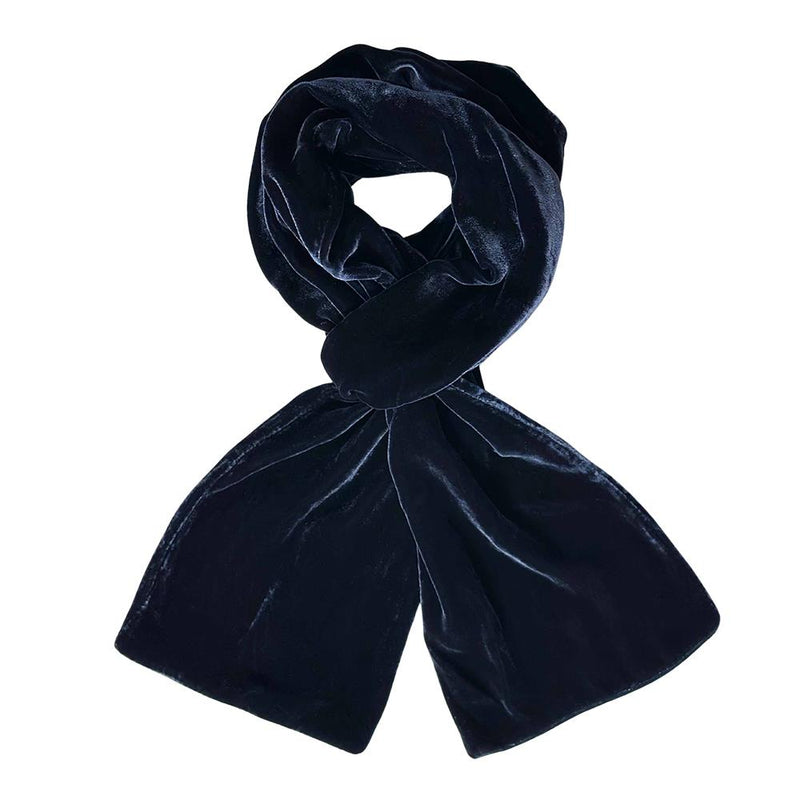 Lua - Silk Velvet Scarf - Plain Velvet - 165 x 17cms - Various Colour Options