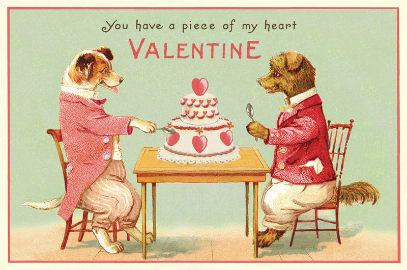 Cavallini - Glitter Greetings Carte Postale - Vintage Valentines - Tin of 12 Postcards - 6 Designs/2 Per Design
