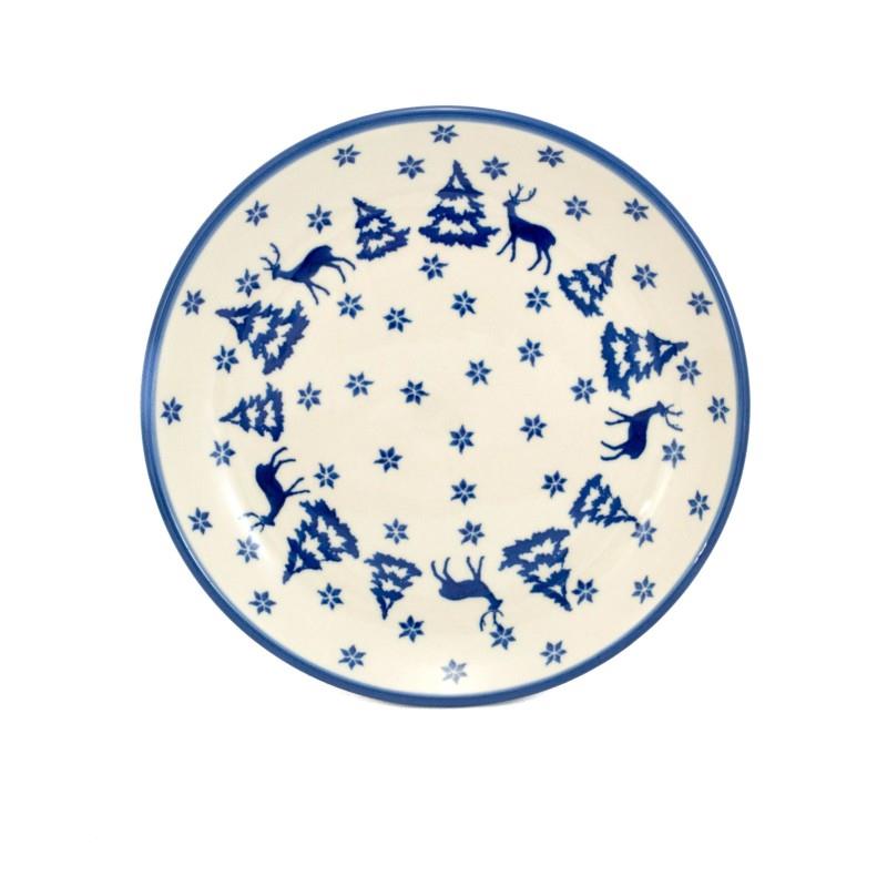 Breakfast/Side Plate - Christmas Trees & Reindeers - 20cms - 0086-1931X - Polish Pottery