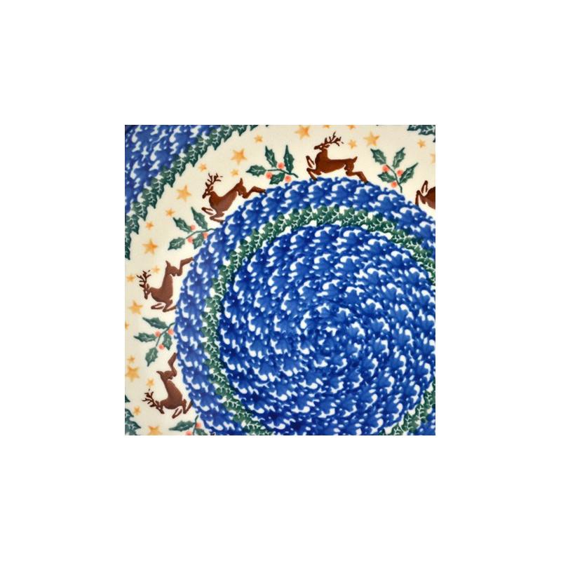 Dinner Plate - Christmas Trees & Reindeers - 25cms - 0257-1952X - Polish Pottery