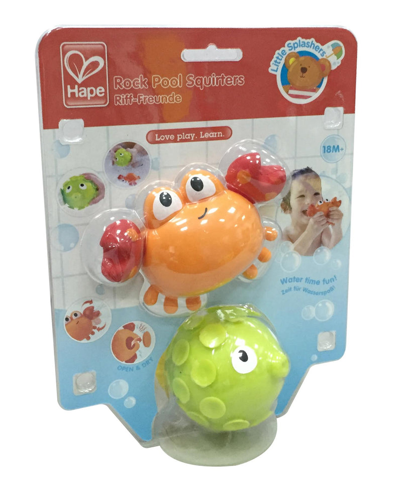 Hape - Bath Toys - Crab & Puffer Fish - Rock Pool Squirters - 2 pieces/18 months