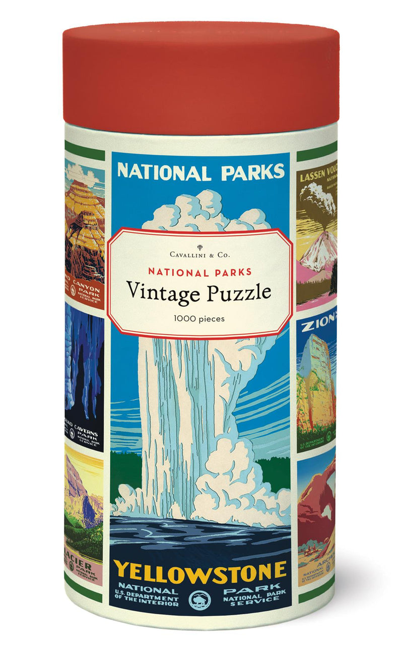 Cavallini - Vintage Jigsaw Puzzle - 1000 Pieces - 55x70cms - Posters of National Parks of USA