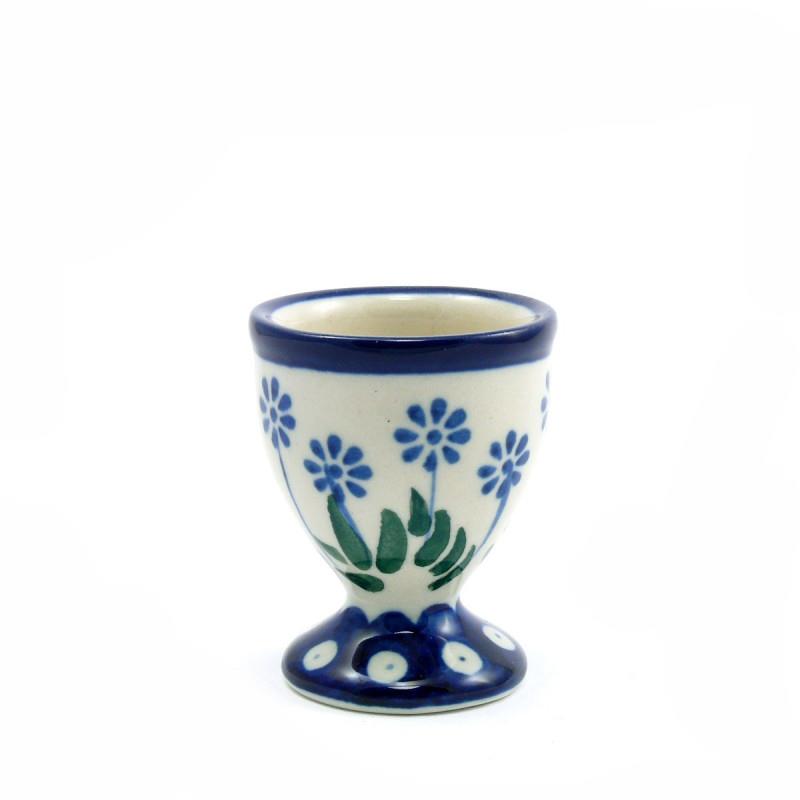 Egg Cup - Daisies & Blue Spots - 0106-0377EX - Polish Pottery
