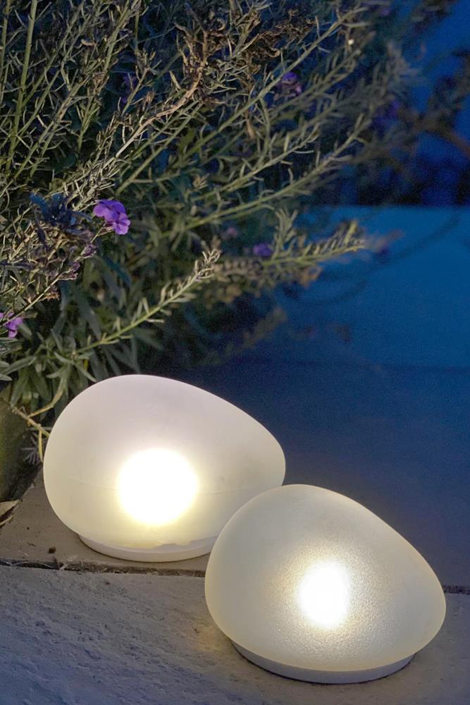 Solar Glass Pebble - LED Outdoor Light - Sold Individually - Large