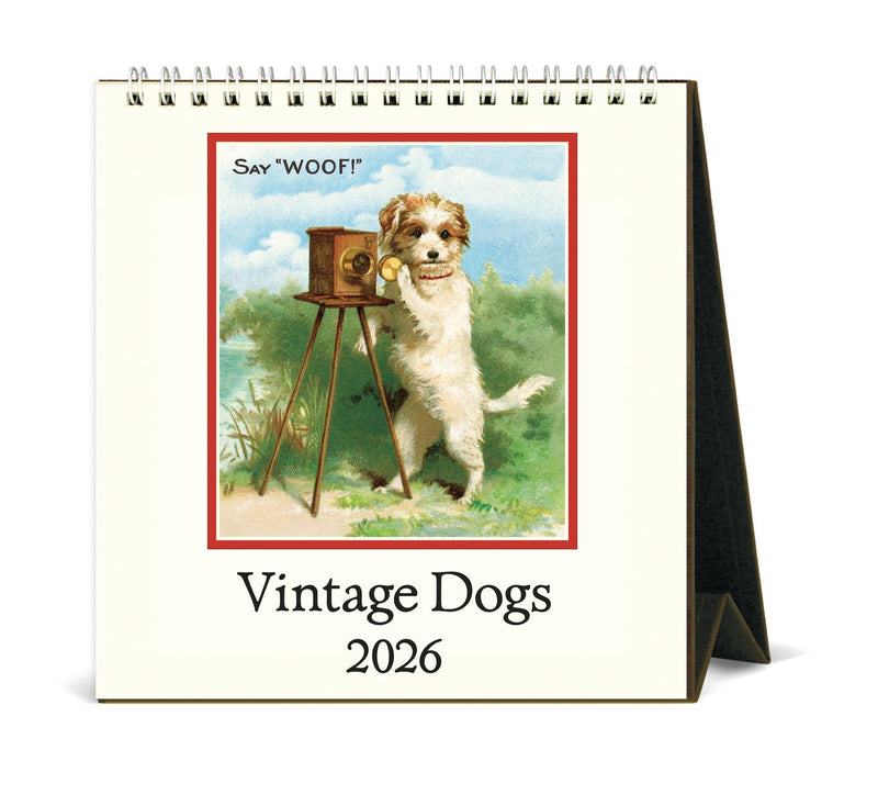 Cavallini - 2026 Desk Calendar - 6 x 6.5ins - Vintage Dogs