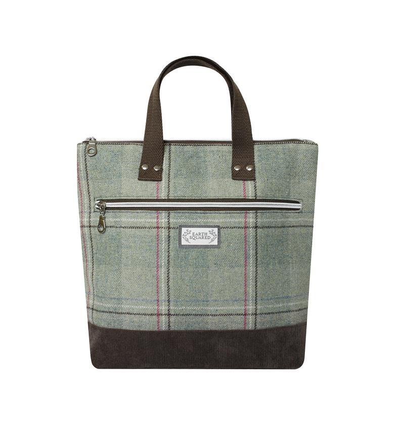 Earth Squared - Lois Backpack - Fenton Tweed Wool - Brown/Green - 27x31x18cms