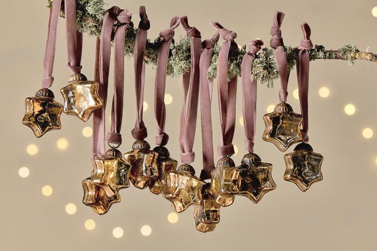 Sardi Star Mini Baubles - Gold- Set of 12 Mini 3x3cms (SB1001GB) - Nkuku