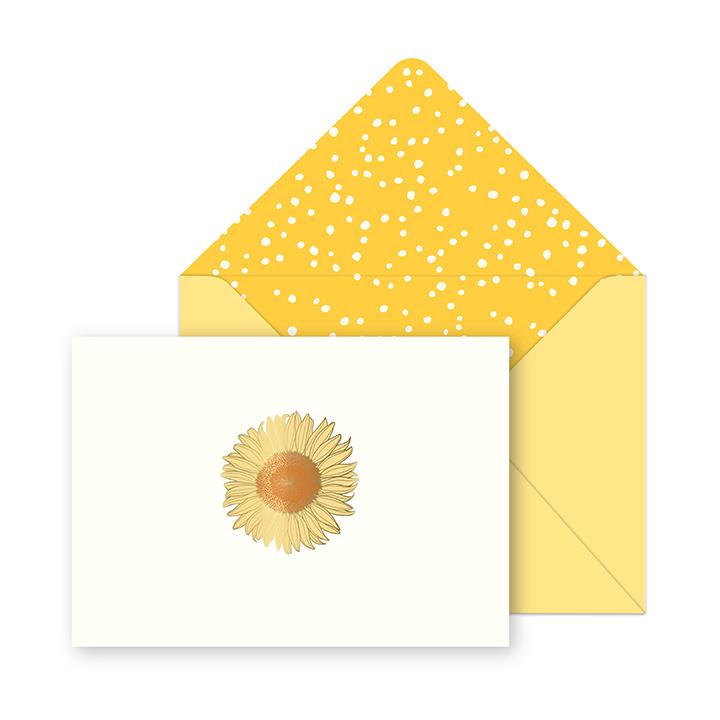 Sunflower Card Set - 10 Blank Note Cards & Matching Envelopes - Portico Designs
