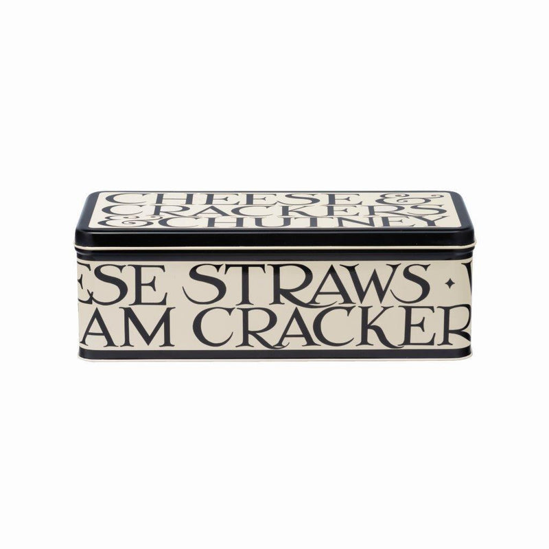 Emma Bridgewater - Long Deep Rectangular Storage Tin - Black Toast/Cheese Crackers & Chutney