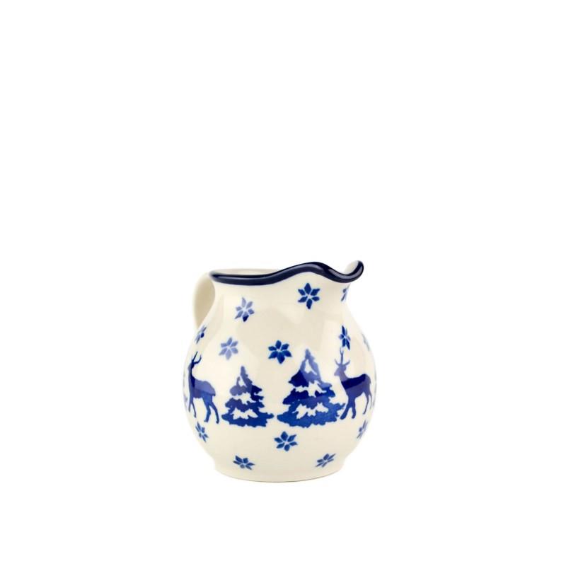 Creamer Milk Jug - Christmas Trees & Reindeers - 200ml - 0286-1931X - Polish Pottery