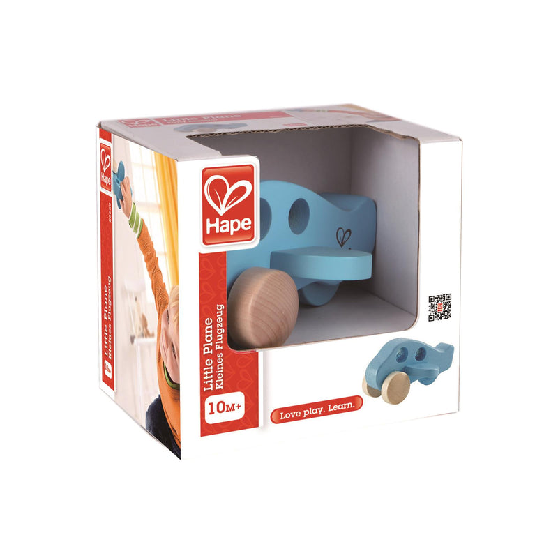 Hape - Little Blue Plane - Wooden Push & Pull Along Airplane Toy