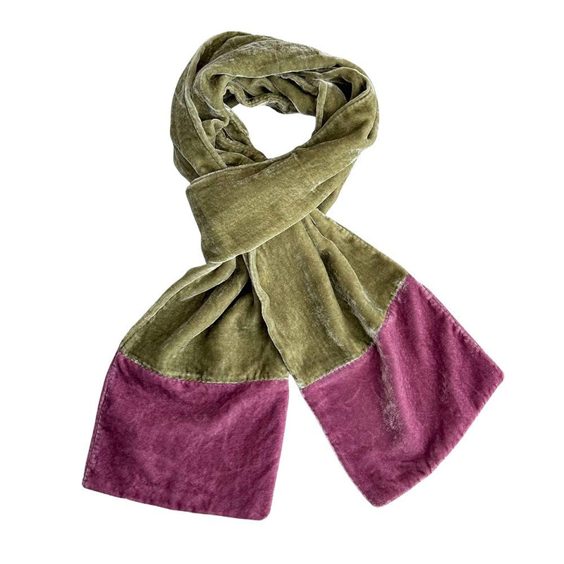 Lua - 2 Tone Velvet Scarf - Contrast Ends - 160x17cms - Various