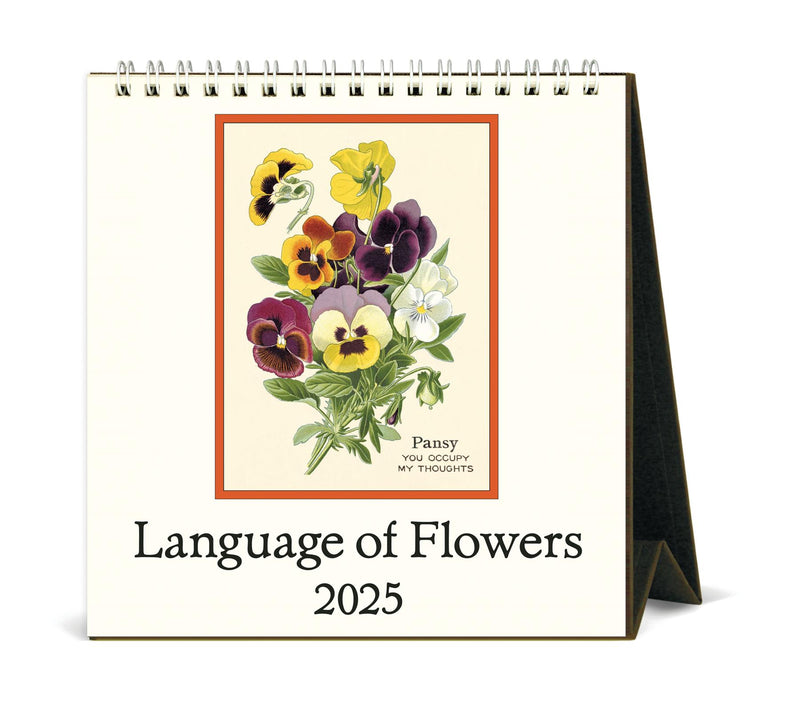 Cavallini - 2025 Desk Calendar - 6 x 6.5ins - Language Of Flowers