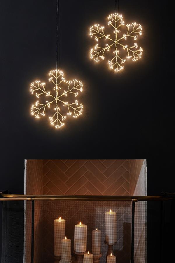 Silver Snowflake - Large - 288 LED lights/40cms Diameter - Indoor - Mains Operated