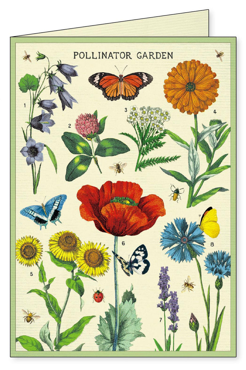 Cavallini - 8 Assorted Notecards - 4 Designs/2 Per Design - Gardening/Flower Garden