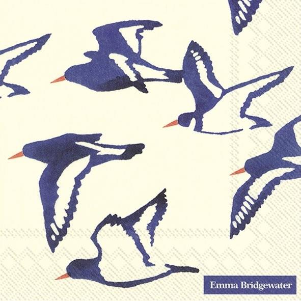 Emma Bridgewater - 20 x Lunch Paper Napkins/Serviettes - 33x33cms - Oyster Catchers/Blue Birds