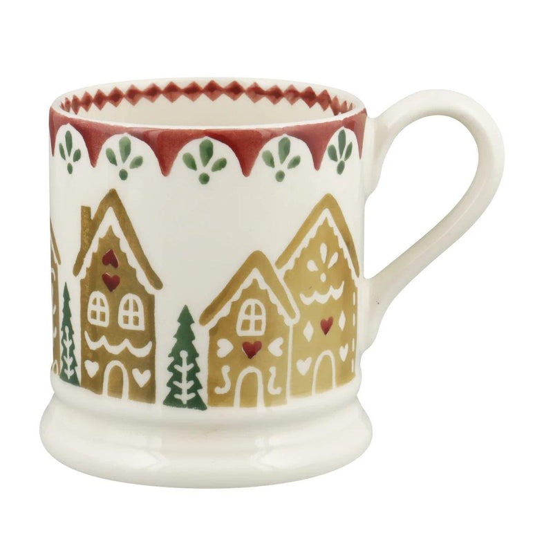 Emma Bridgewater - Half Pint Mug (300ml/1/2pt) - 9.3x8.2cms - Christmas Gingerbread Houses