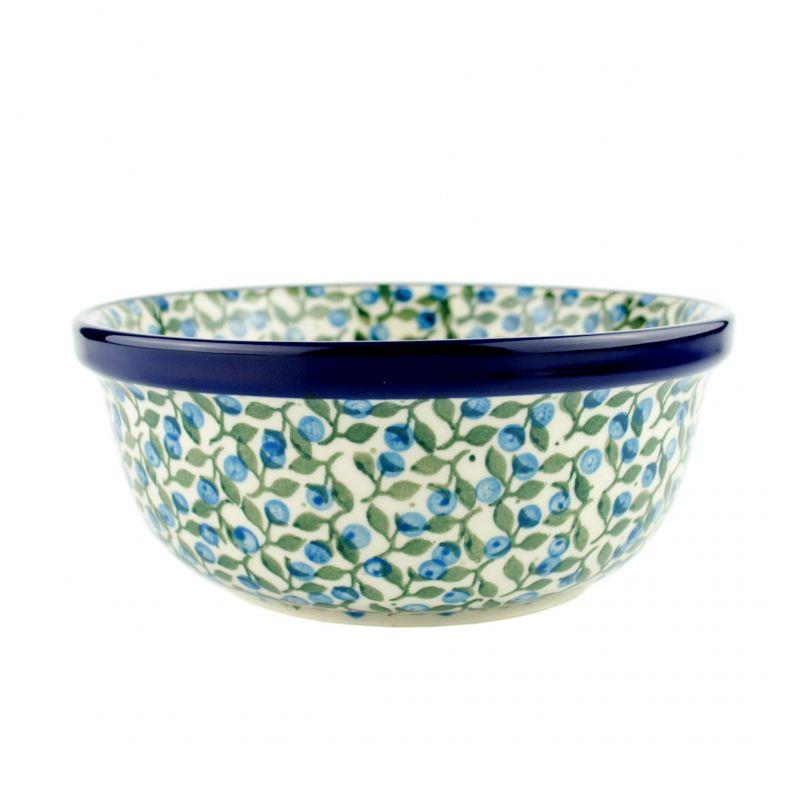 Pasta/Cereal Bowl - Blue Berries - 0209-1658X - 15.5 x 6.5cms - Polish Pottery