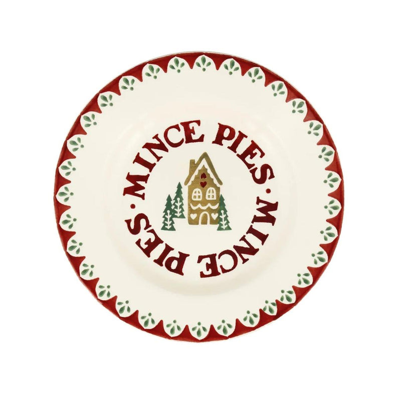 Emma Bridgewater - 8.5 inch Breakfast/Lunchtime Plate - Christmas Gingerbread House/Mince Pies