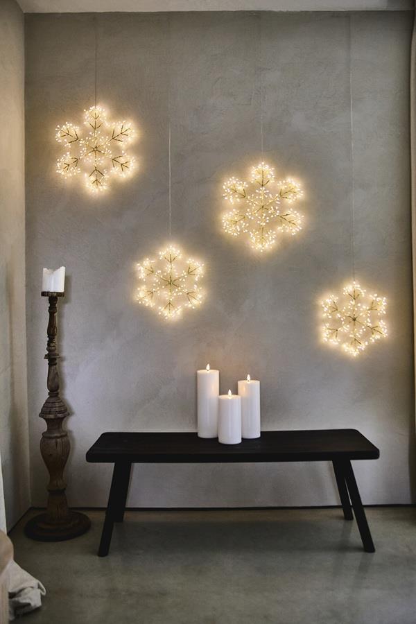 Silver Snowflake - Large - 288 LED lights/40cms Diameter - Indoor - Mains Operated