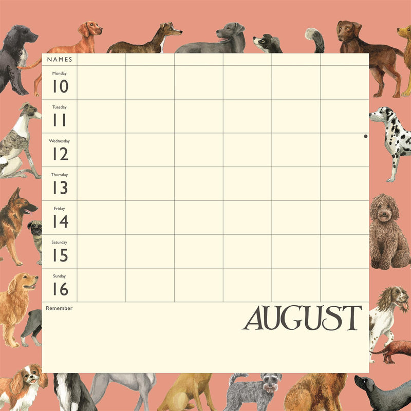 Emma Bridgewater - 2026 Family Wall Calendar - Week To View/6 Columns - Dogs, Dinners & Dates