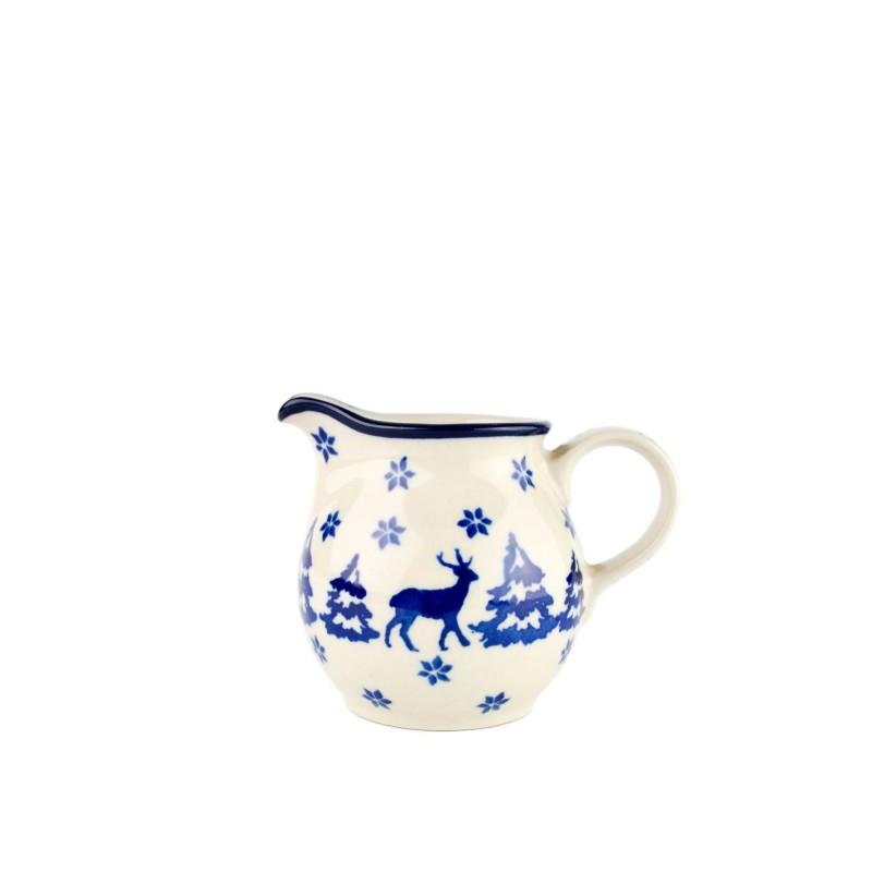 Creamer Milk Jug - Christmas Trees & Reindeers - 200ml - 0286-1931X - Polish Pottery