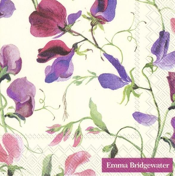 Emma Bridgewater - 20 x Cocktail Napkins/Serviettes - 25 x 25cms - Sweet Peas